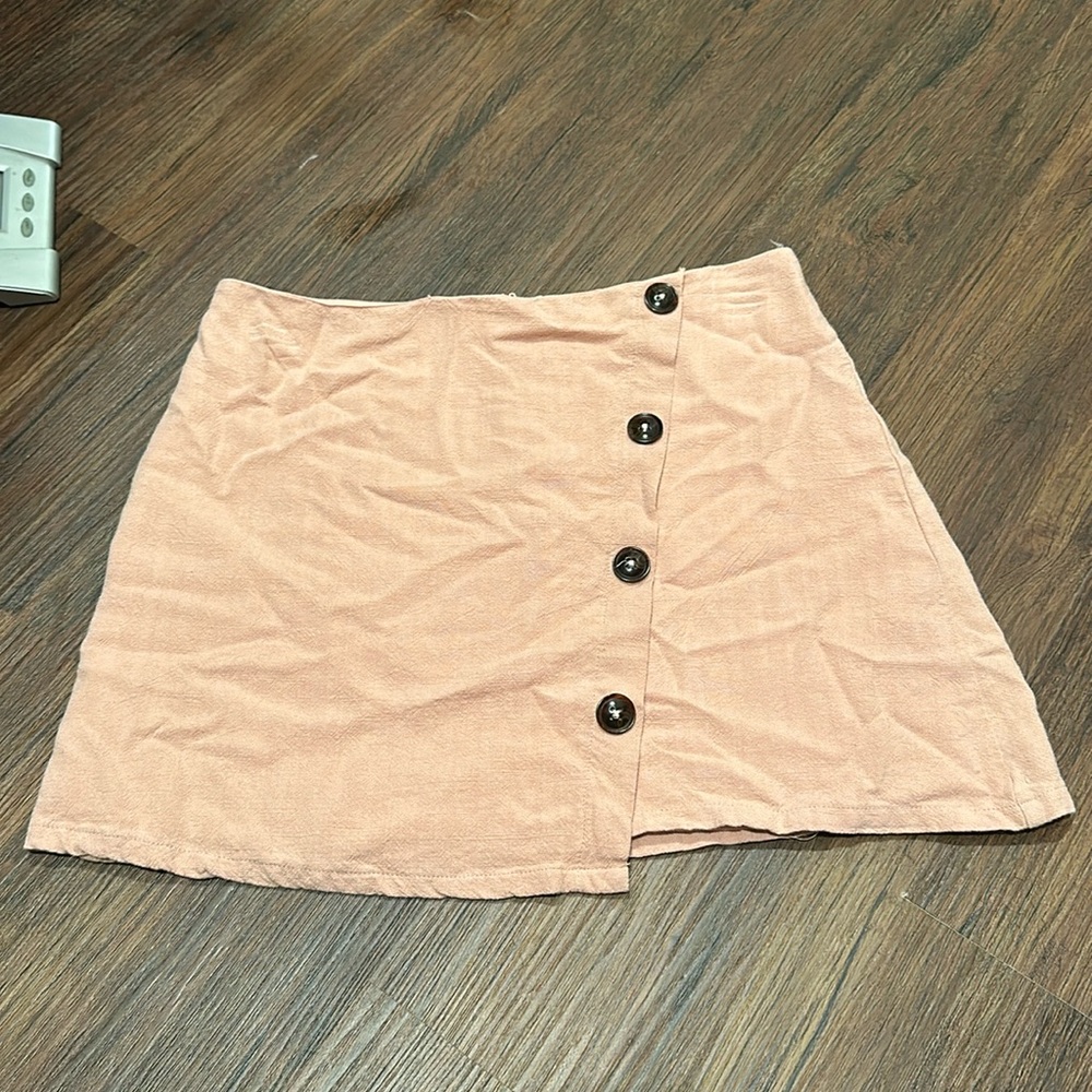Papaya Asymmetrical Mini Skirt - Pink
